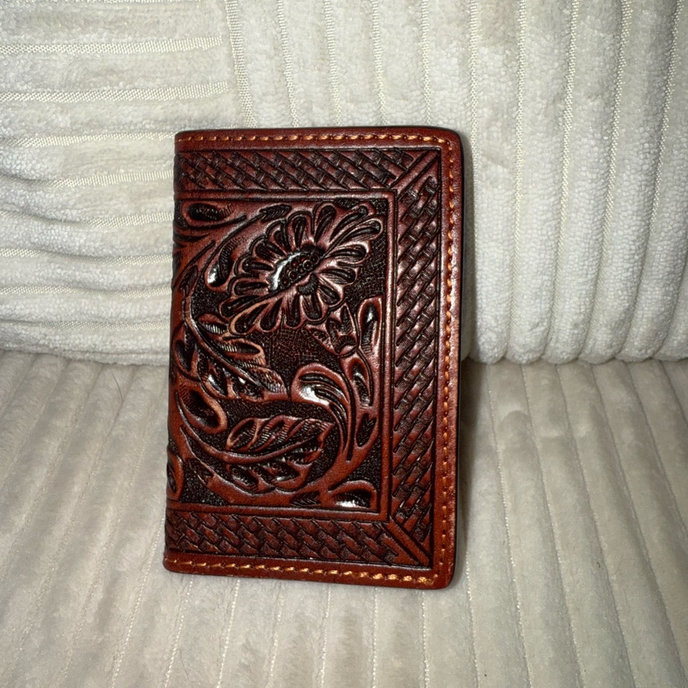 Brown Leather Embossed Wallet